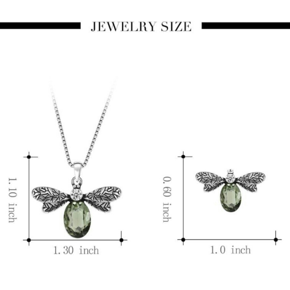 Dragon fly / Bee Pendant and Earring Set - Picture 5 of 6